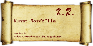 Kunst Rozália névjegykártya